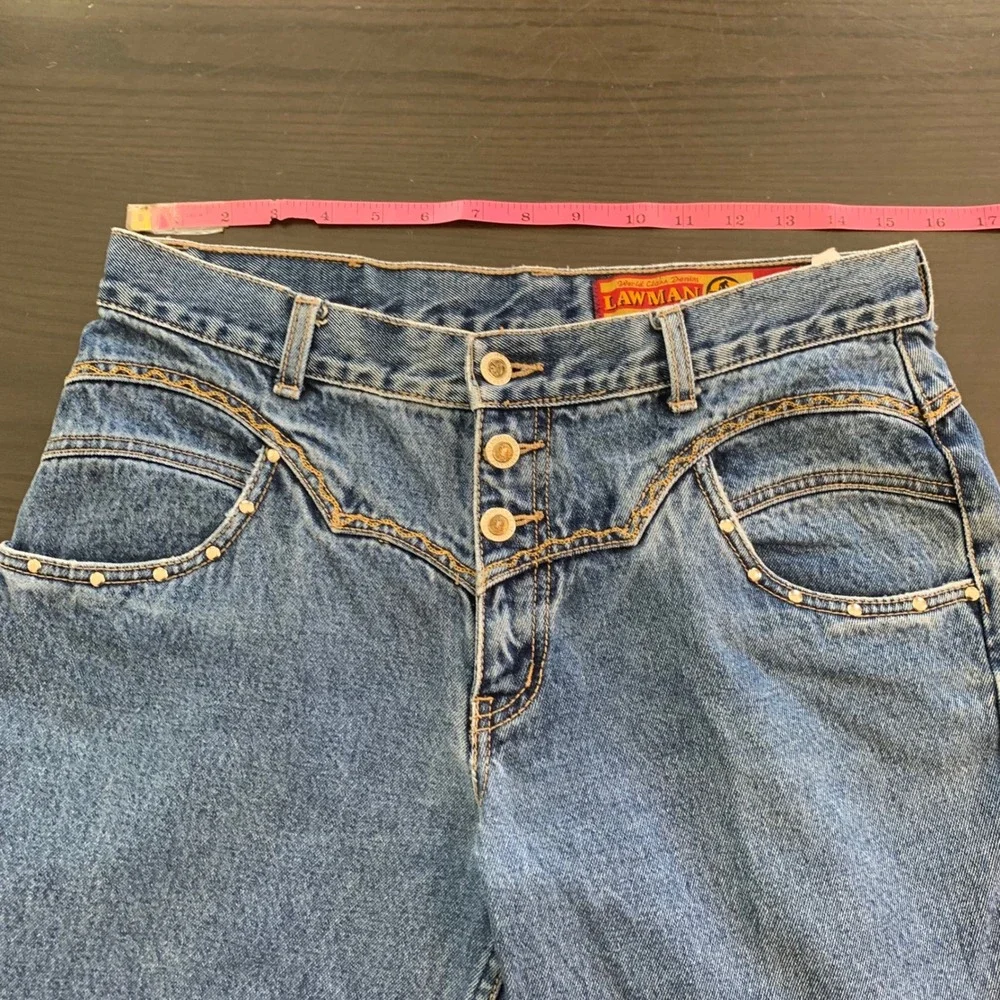 Vintage Lawman Western Jeans Women 11 Denim Americana Retro Rodeo Button Fly‎